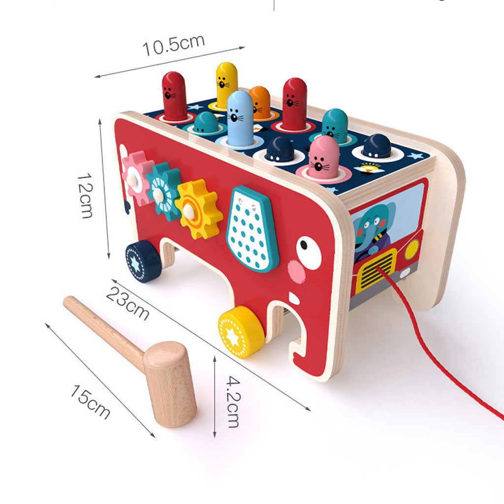 Colourful Wooden Whack-A- Game Early Educational Toys Two Hammers A7229