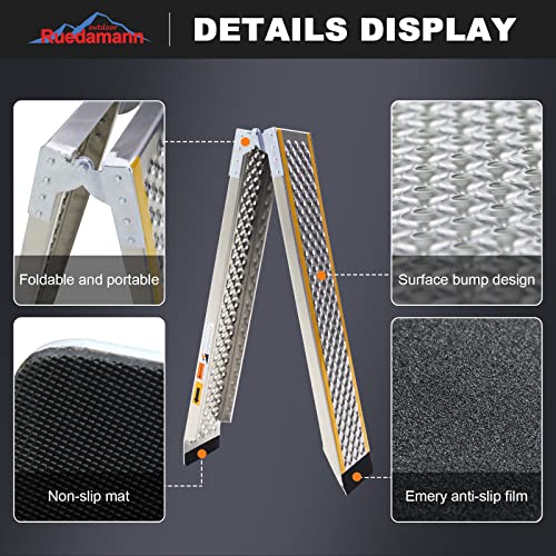 78.7" L × 8.5" W 600 lbs Capacity Foldable Aluminum Loading Ramp T287518