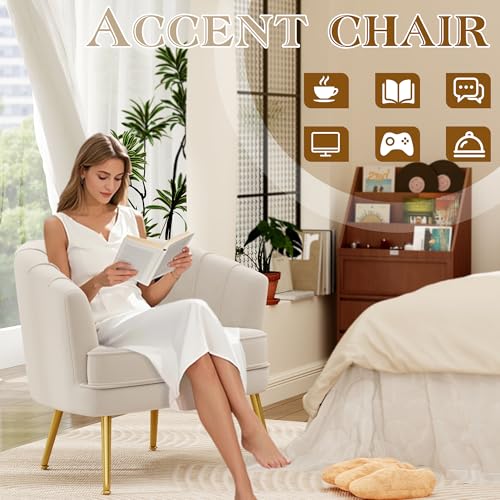 Green Velvet Accent Chair with Golden Metal Legs U651