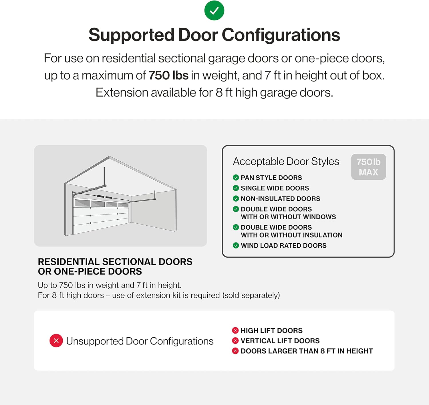 Gray Garage Door Opener with Steel-Reinforced Belt Drive C8673