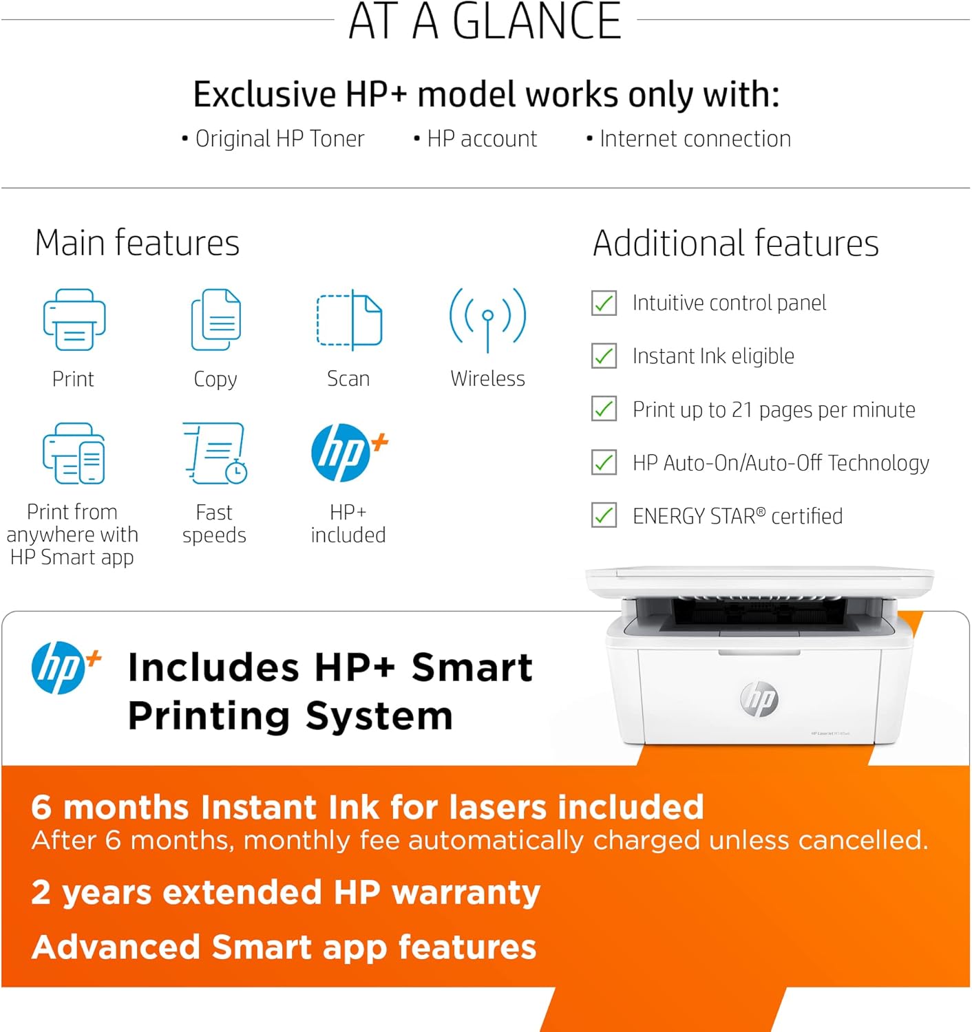 Black & White Wireless All-in-One Printer F78065