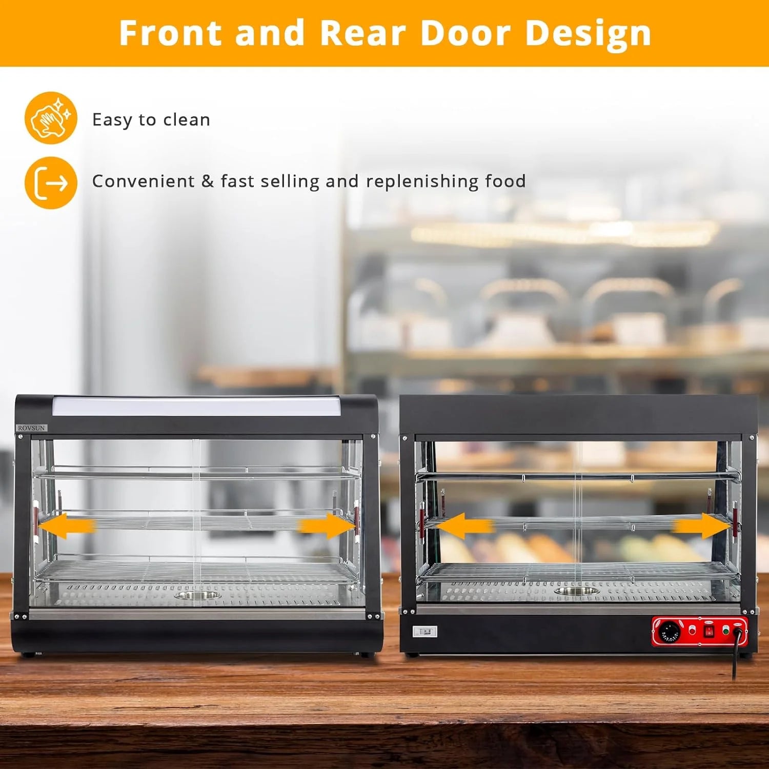 3-Tier Electric Food Warmer with Glass Door B879275