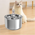 Stainless Steel Pet Water Fountain, 2L/67OZ Adjustable Water Flow E9612
