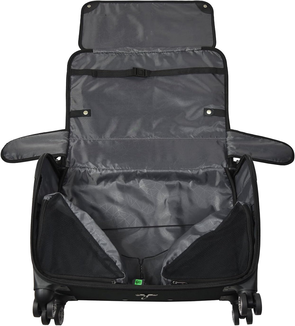 Black 21-Inch Softside 8-Wheeled Spinner Garment Bag Luggage I4033