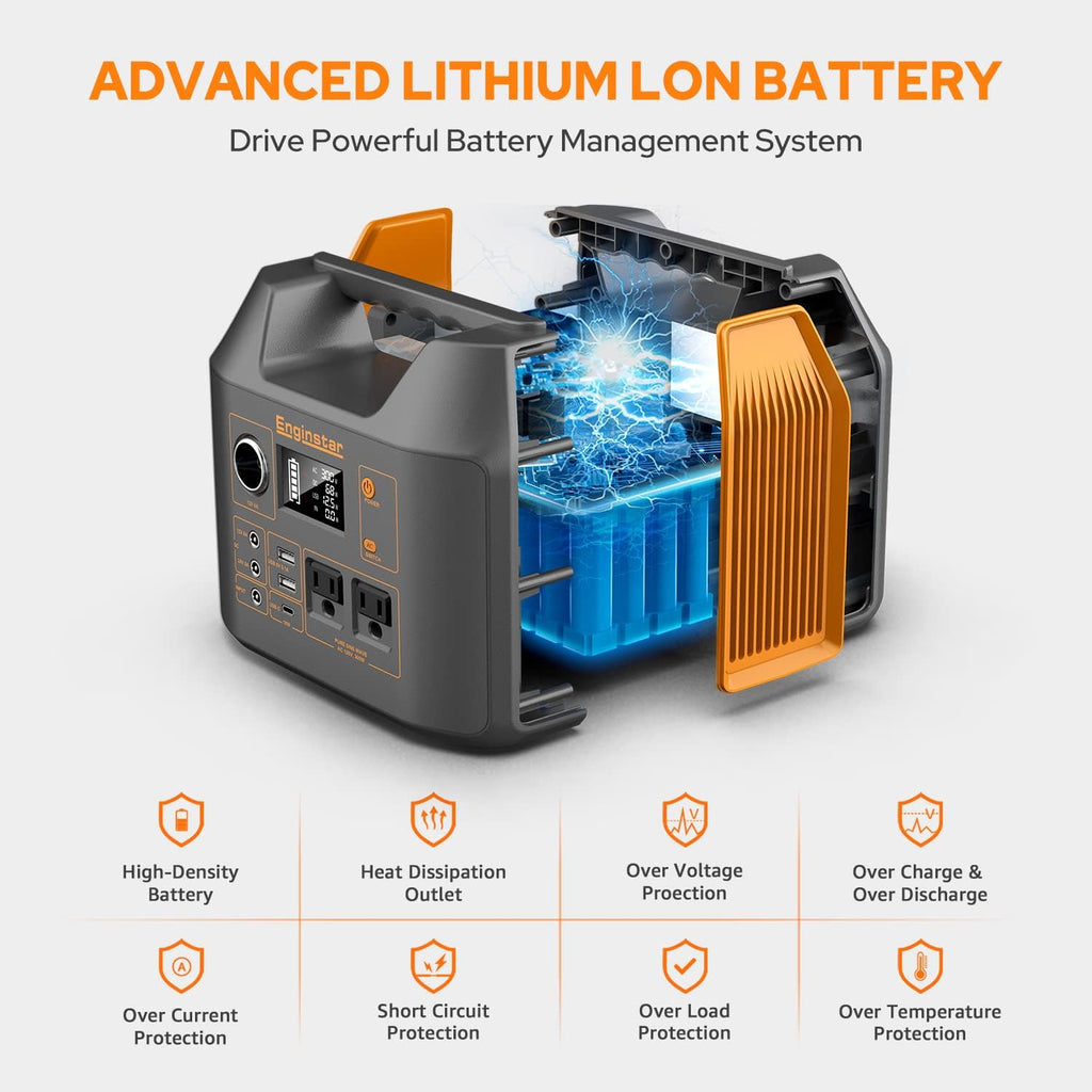 300W Portable Solar Generator with 40W Solar Panel, 296Wh 80000mAh Lithium Battery P958855