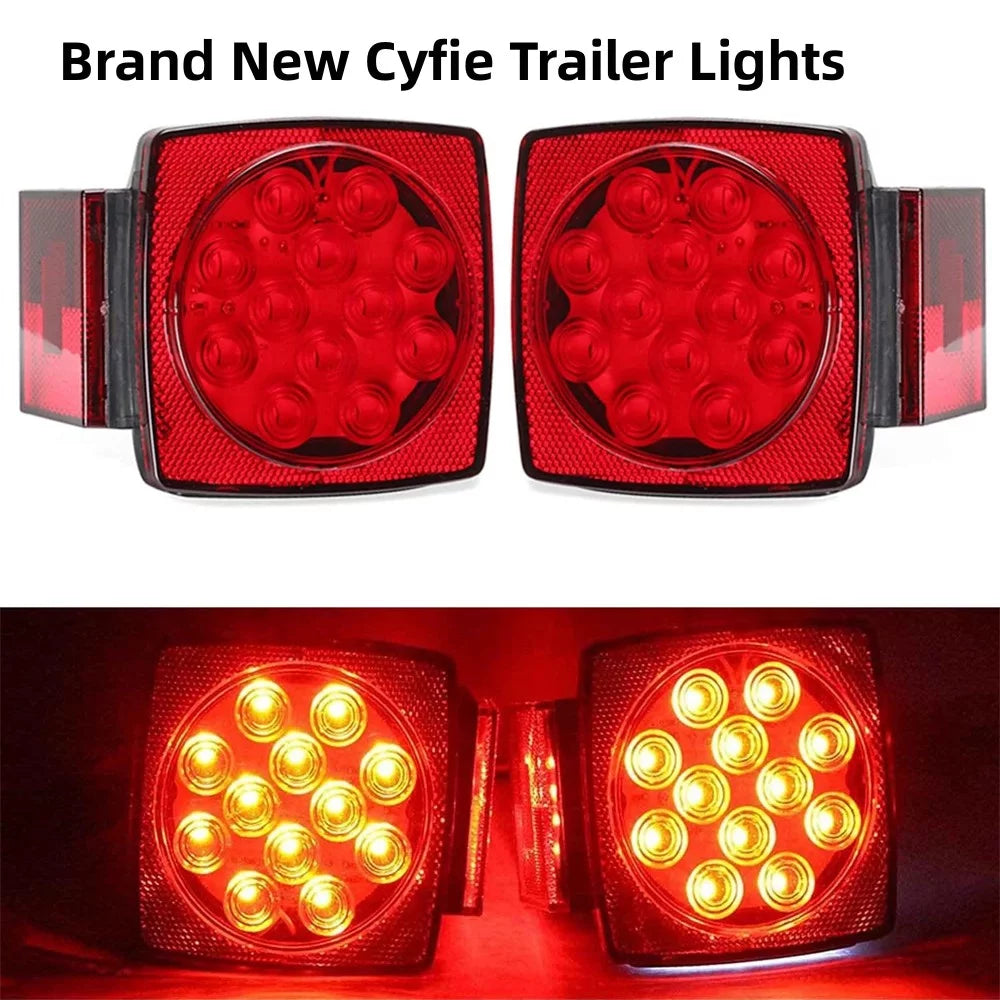 Trailer Lights Kit LED 12V Waterproof Tail Light Set Red K1998