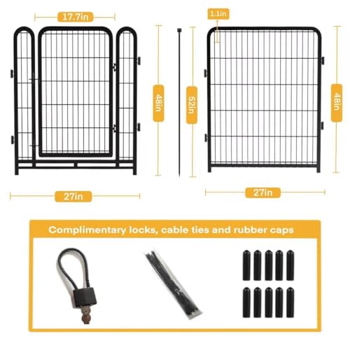 32 in H 8 Panels Metal Dog Fence Y42070