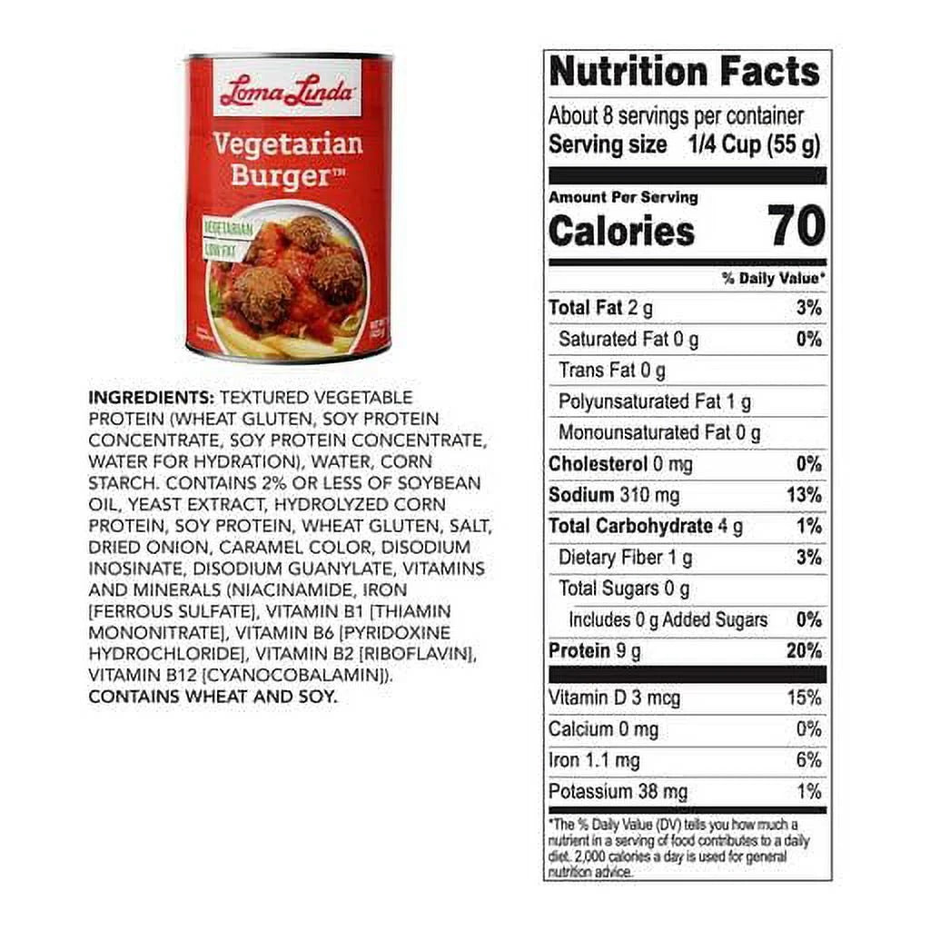 Vegetarian Burger 15 oz 12 pack D85328