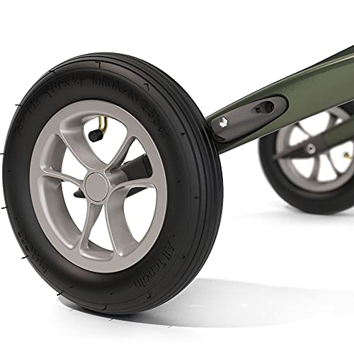 Carbon Overland All Terrain rollator with Big Pneumatic Wheels Foldable with seat Defender Green N250