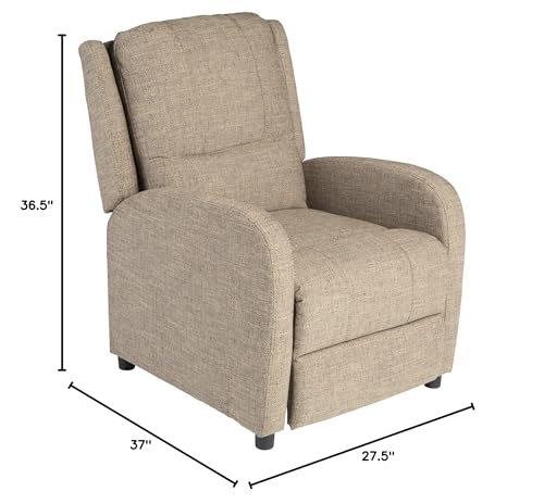 Pushback Recliner, 27.5" W x 37" D x 36.5" H, PolyHyde Upholstery C308287
