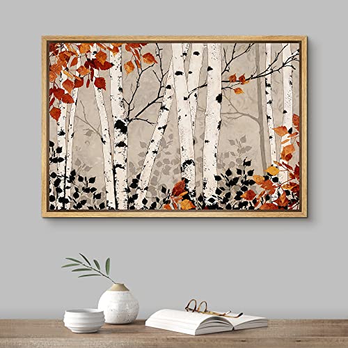 Canvas Print Vibrant Orange Autumn Fall Forest Realism Decorative Landscape A375