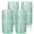 Pink Glassware set of 4, 10oz Heavy Duty Glass Cups C5075