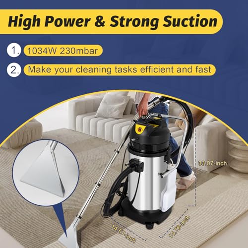 Portable Carpet Cleaning Machine with Mobile Tires (40L) O954