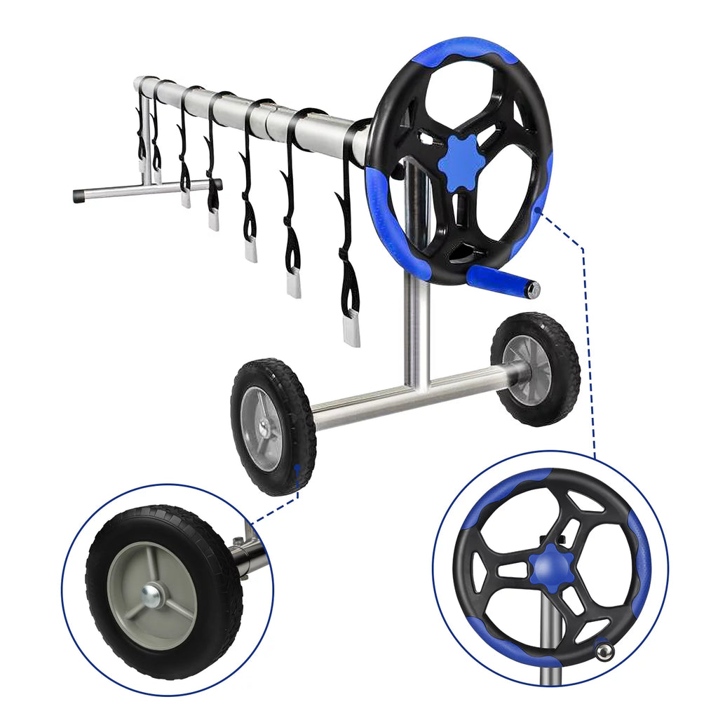 20 Ft Aluminum Pool Cover Reel Set (Blue) W664890