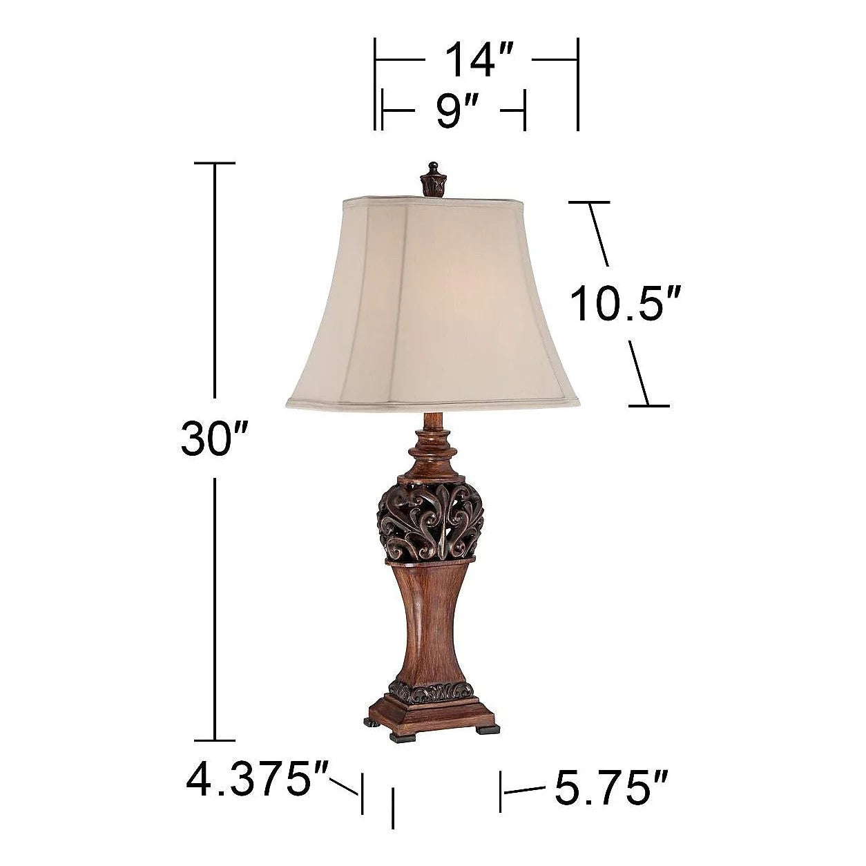 Set of 2 Bronze Cream Table Lamps R903