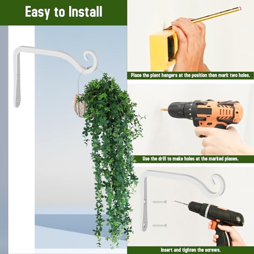 Black 10 Inch 2 Pack Wall Hook Hanging Plant Bracket O342751