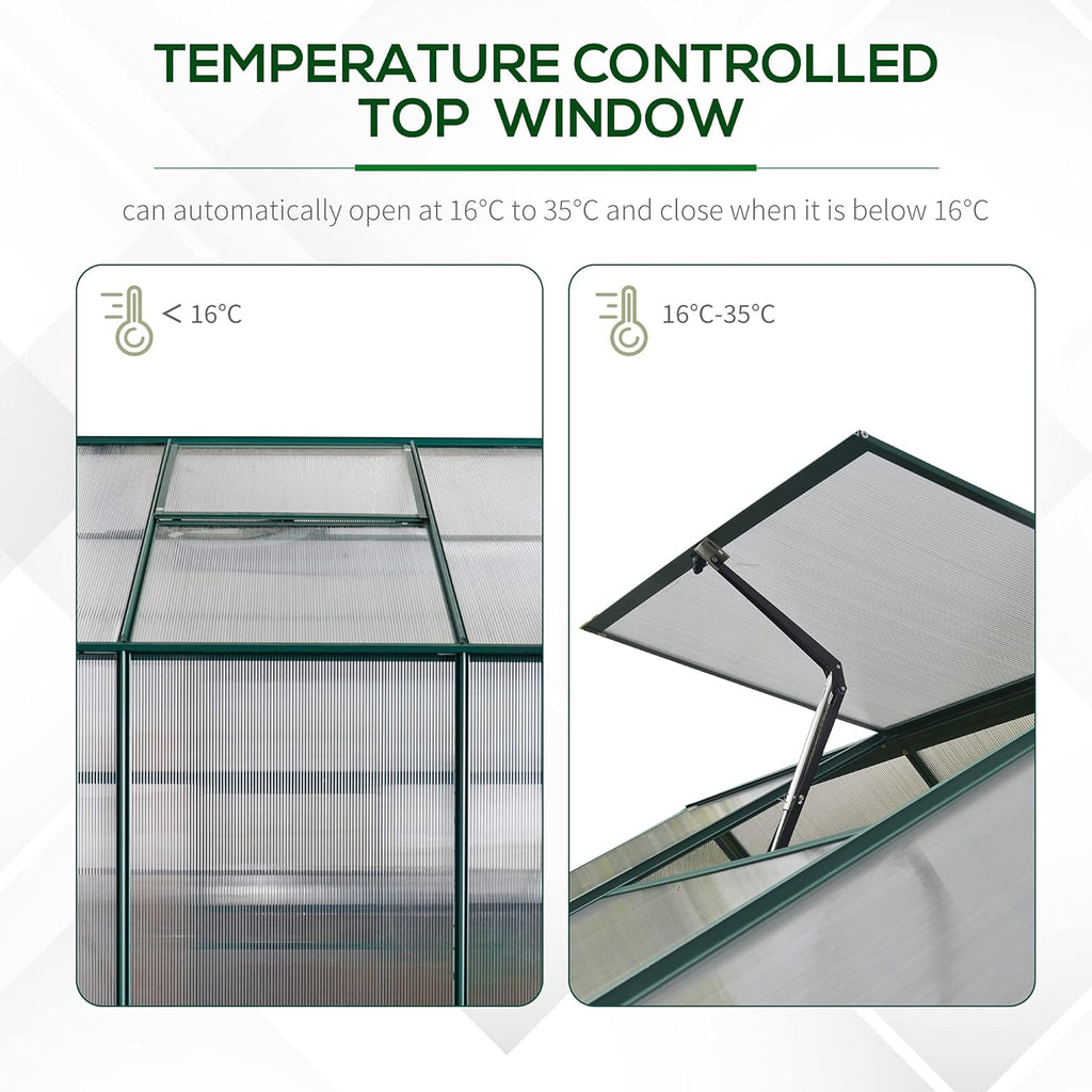 6' x 8' x 7' Walk-in Polycarbonate Greenhouse S16684