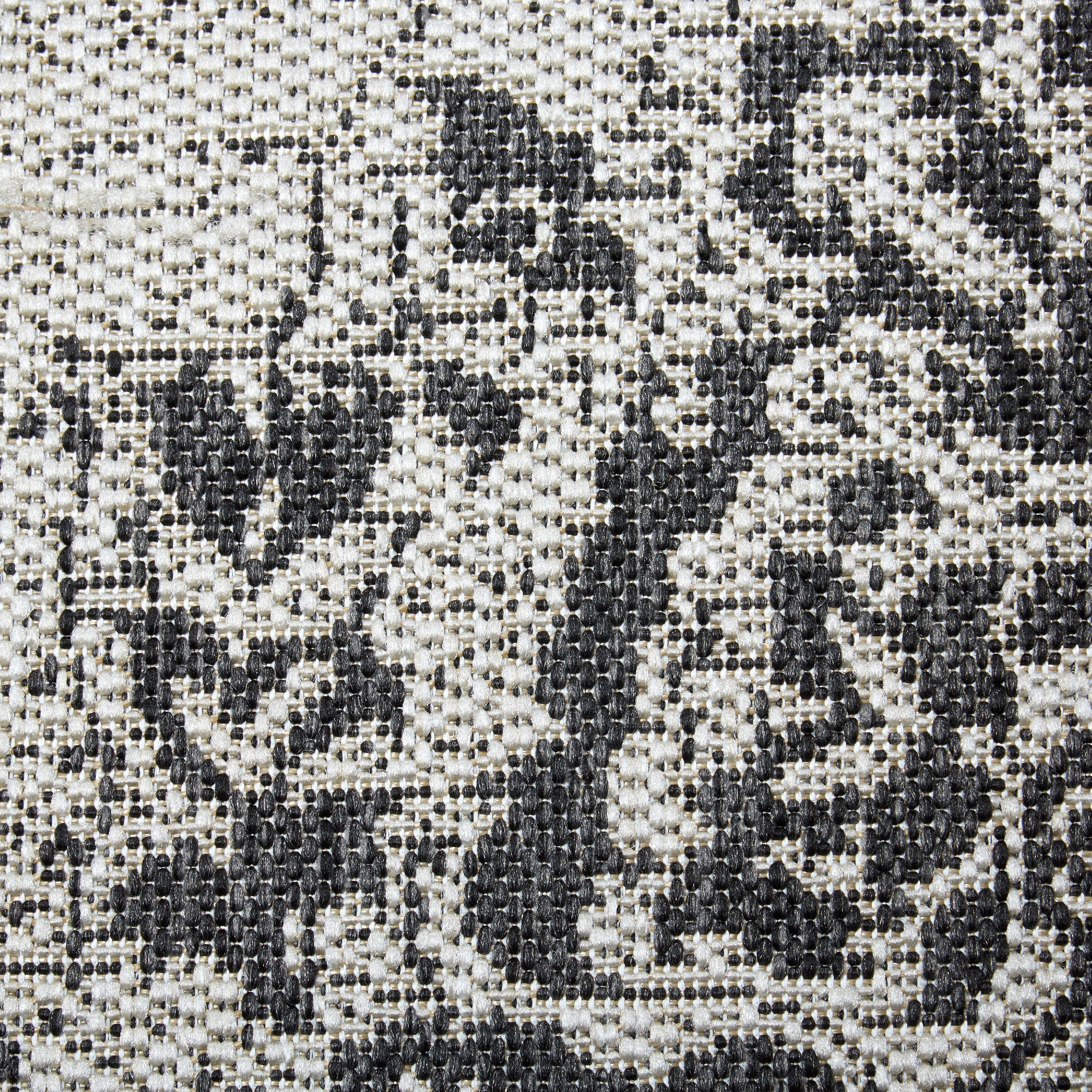 Grey Black 5'2"x7'2" Indoor Outdoor Area Rug H3214