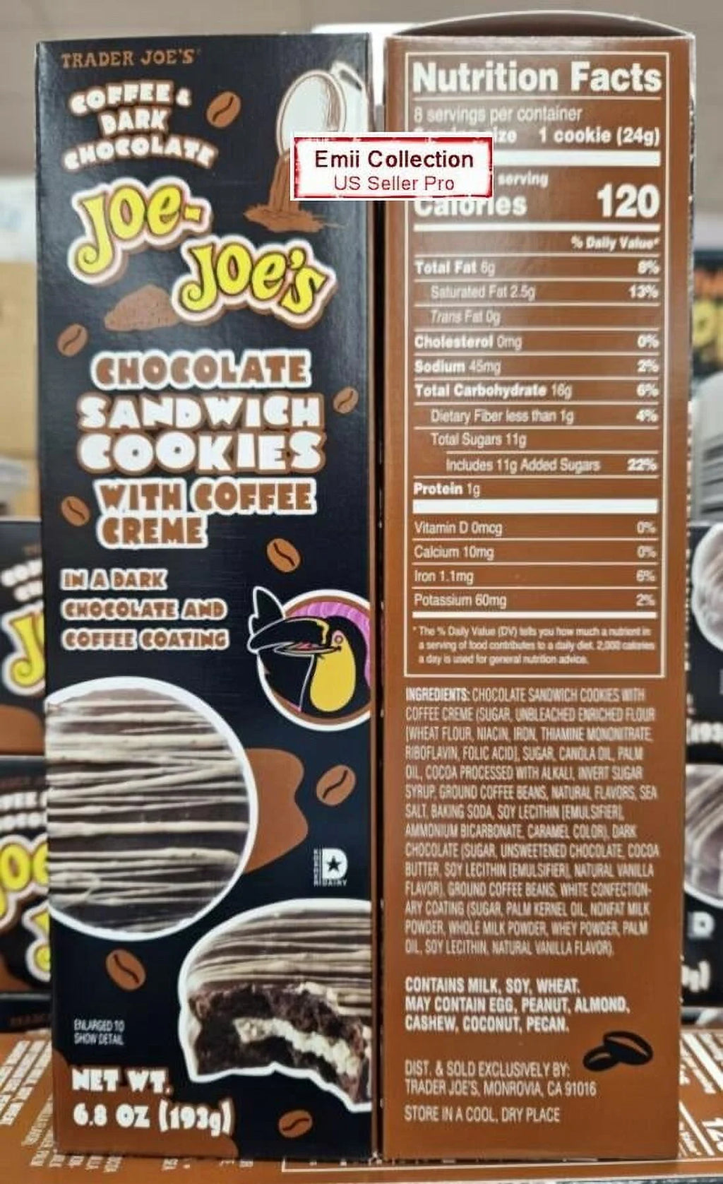 Coffee & Dark Chocolate Sandwich Cookies 6.8oz (2 Boxes) F60679