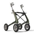 Carbon Overland All Terrain rollator with Big Pneumatic Wheels Foldable with seat Defender Green N250