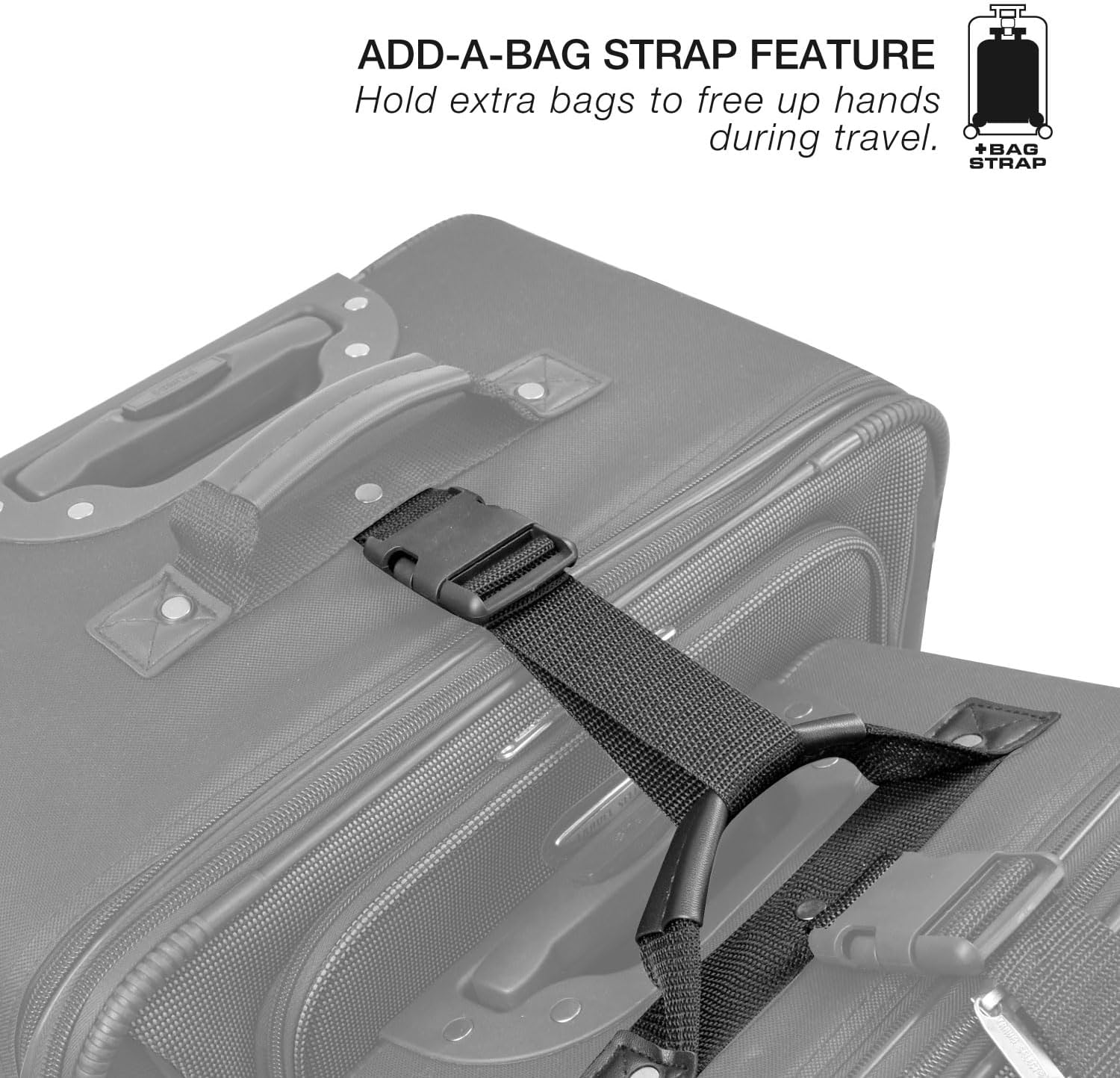 Navy Expandable Rolling Upright Luggage 2-Piece Set B318