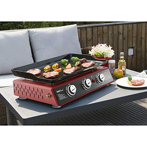 24-Inch 3-Burner Portable Table Top Gas Grill Griddle R7437