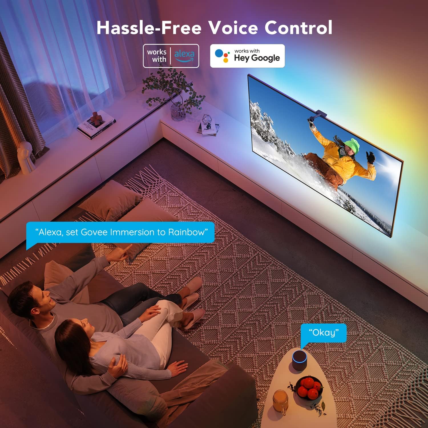 16.4ft RGBIC WiFi TV LED Backlights with Camera C119446