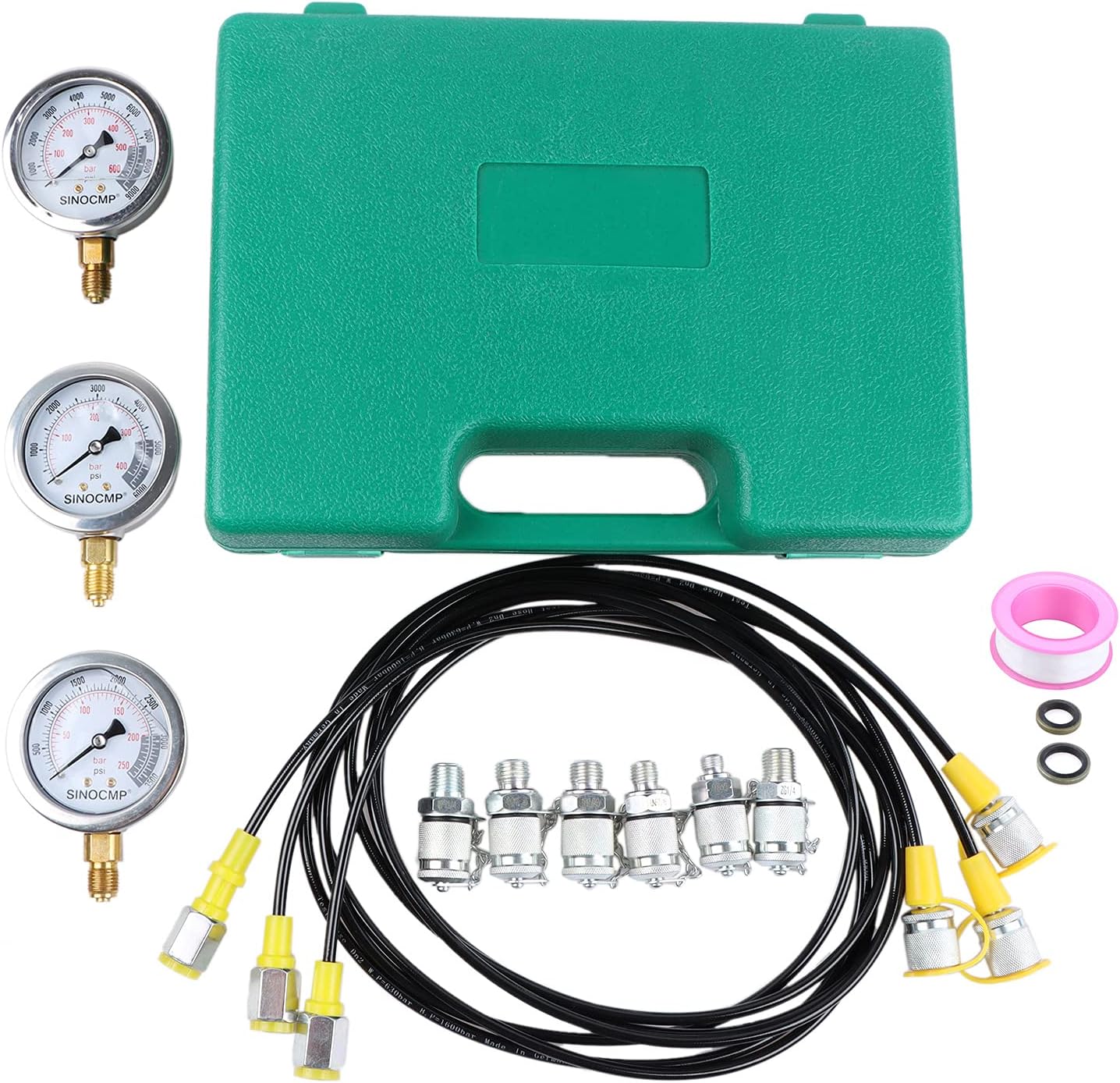 Hydraulic Pressure Gauge Kit Stainless Steel Test Gauge Kit V9933