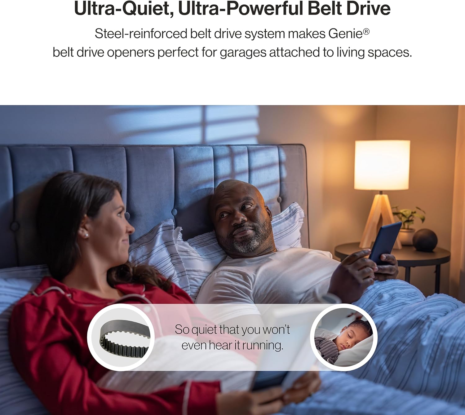 Gray Garage Door Opener with Steel-Reinforced Belt Drive C8673