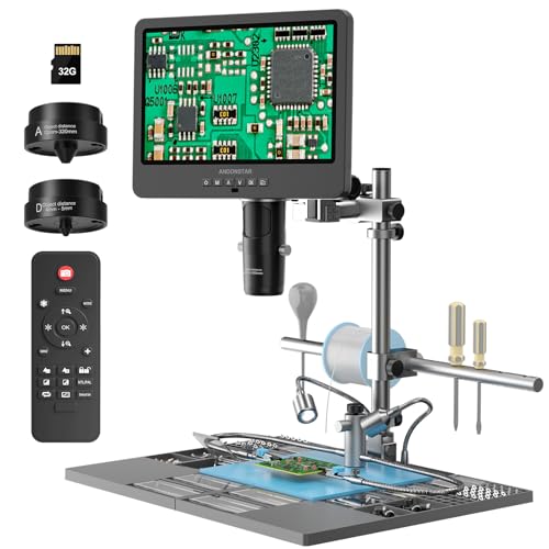 7'' HDMI Digital Microscope with 3 Lens 2160P Video Record and 32GB Card O4324