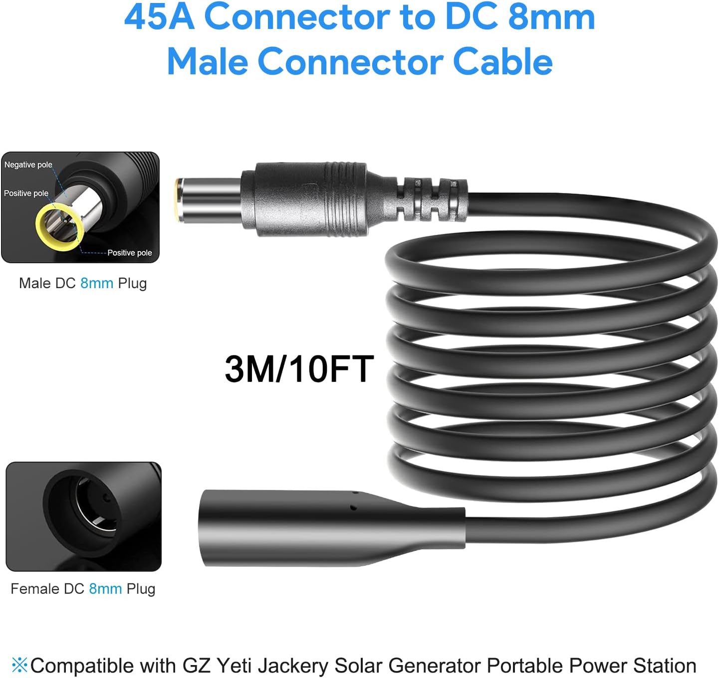 Extension Cable 10FT 3M DC 8.0mm Connector U54526