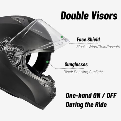 DOT Approved Lightweight Motorcycle Helmet with Visor B3392