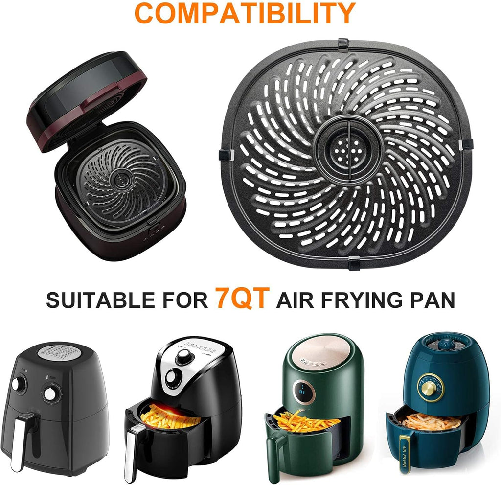 Nonstick Air Fryer Crisper Plate Tray with Rubber Bumpers for 7QT Air Fryer Y40902