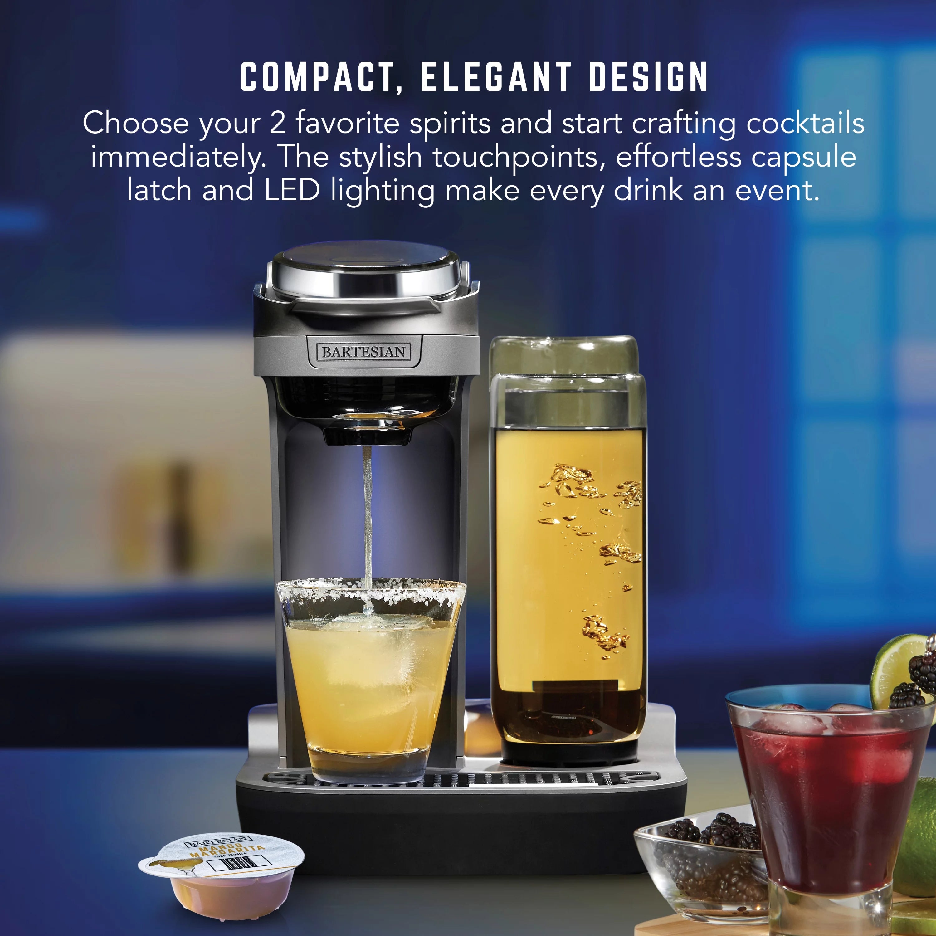 2 Glass Spirit Bottles Cocktail Machine X472