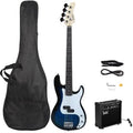 Blue Right-Hand Bass Guitar Kit with Amplifier Y419
