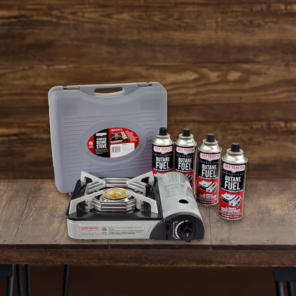 Portable Butane Stove with 4 Fuel Canisters H421