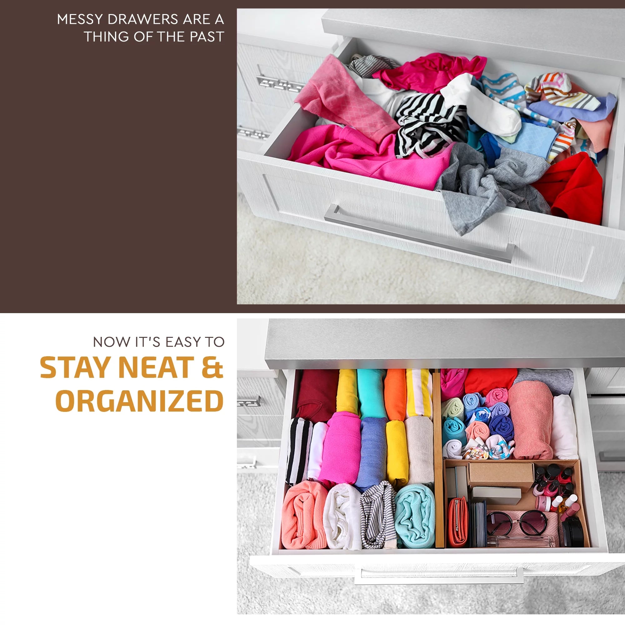 Set of 4 Expandable Bamboo Drawer Dividers I8778