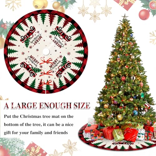 48 Inches Red Buffalo Plaid Christmas Tree Skirt Z2248