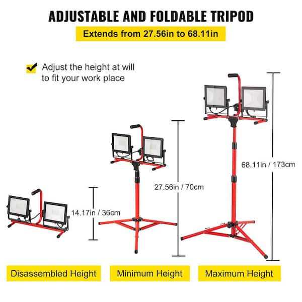 10000 Lumen Dual-head LED Work Light with Tripod Stand J310