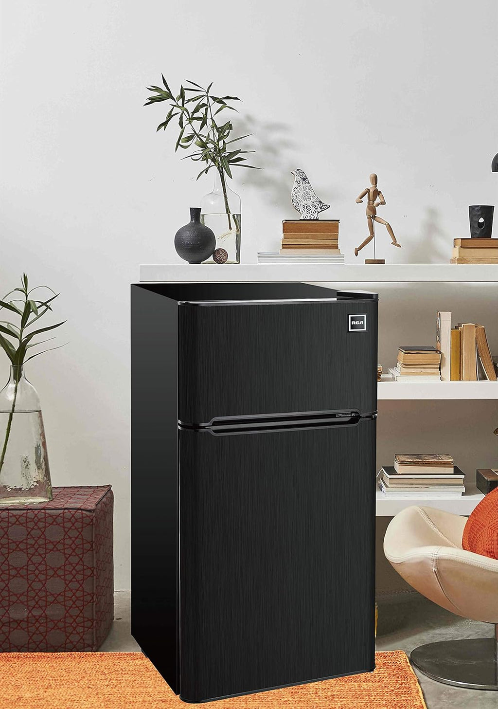Black Stainless Steel 2 Door Refrigerator Freezer O51541