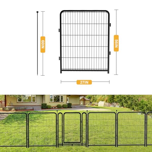 32 in H 8 Panels Metal Dog Fence Y42070