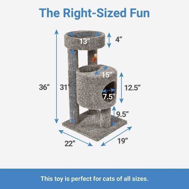 36-in Real Carpet Wooden Cat Tree H5266