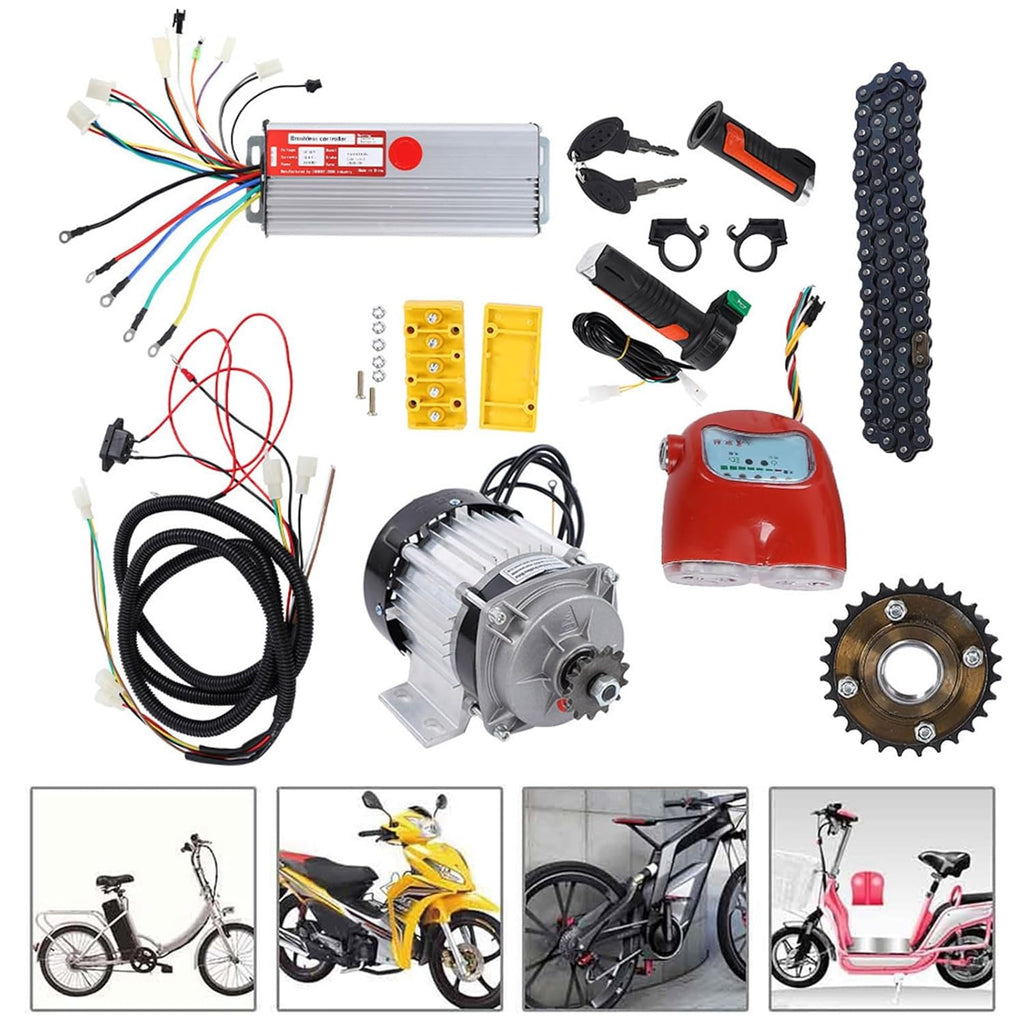 48V 800W DC Brushless Motor Kit, Aluminum Alloy Electric Bike Tricycle Scooter Conversion Kit E9132