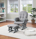 Gray Wood Glider and Ottoman Z542772