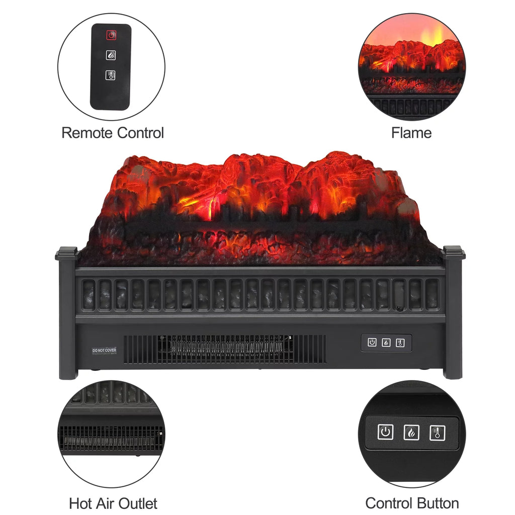 23IN Electric Fireplace Heater with Remote Control H633
