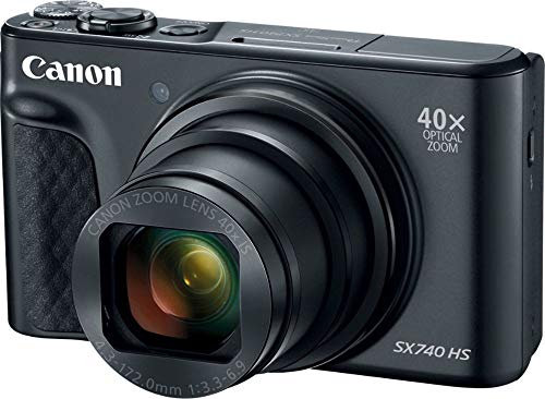 Black PowerShot SX740 Camera with 40x Optical Zoom and 20.3 Megapixel CMOS Sensor F385