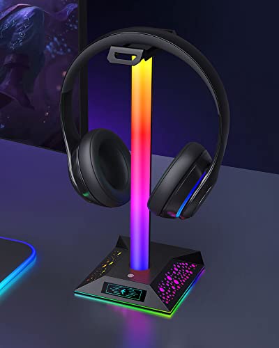 RGB Headset Stand with 2 USB Charger Y731