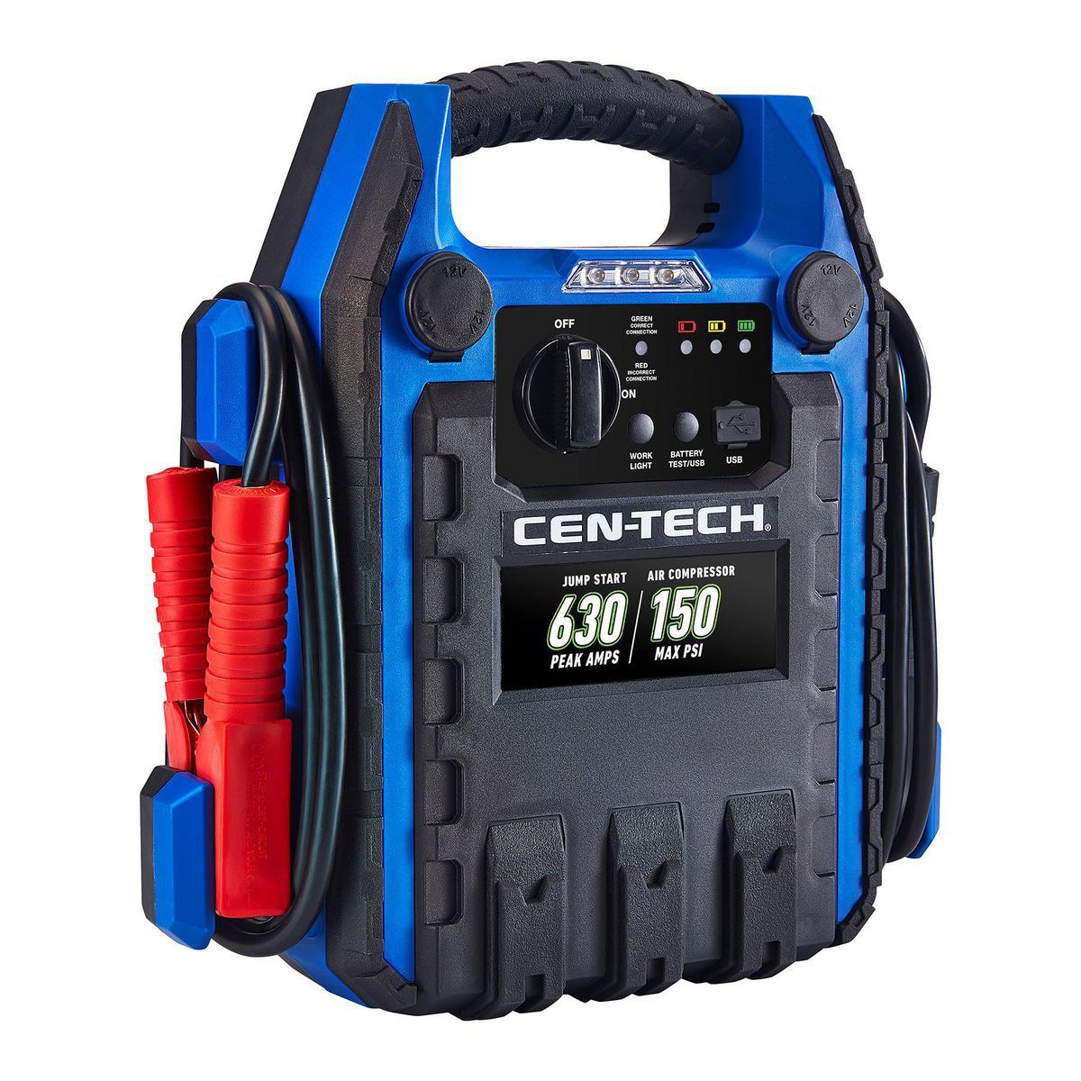 630 Peak Amp Portable Car Battery Jump Starter with Air Compressor X415990