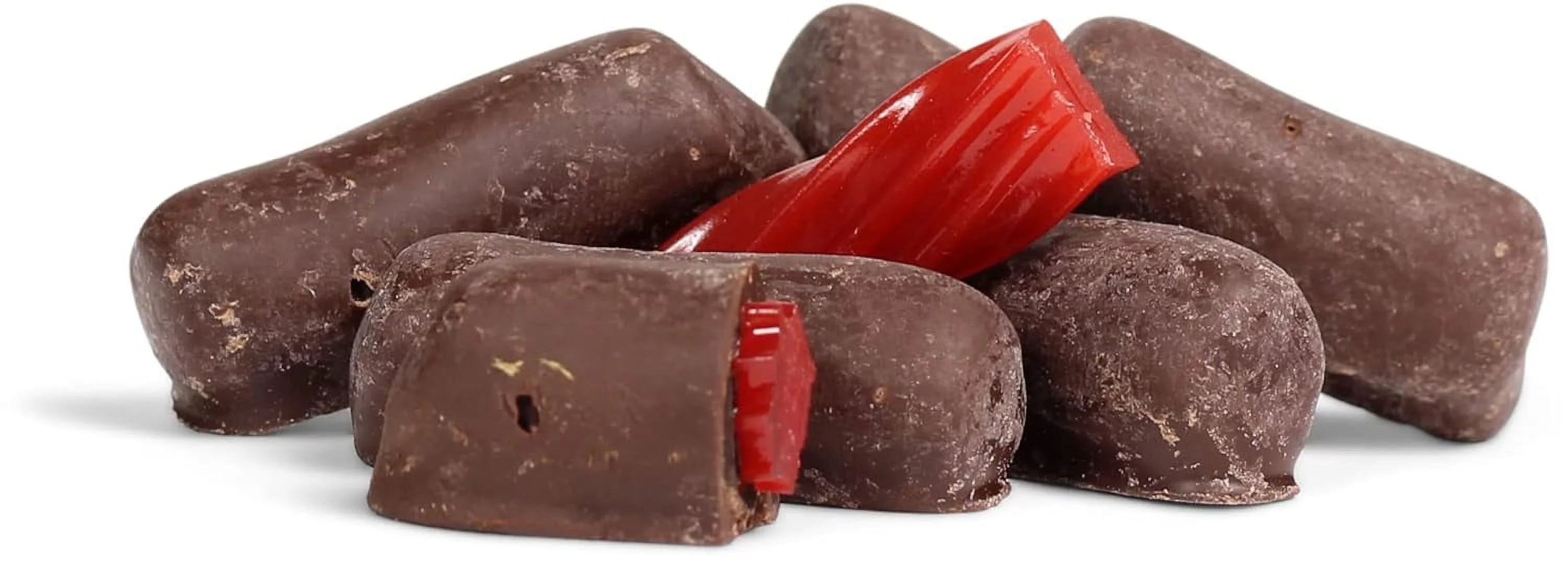 2 Lbs Bag Dark Chocolate Coated Strawberry Licorice Bits R2400