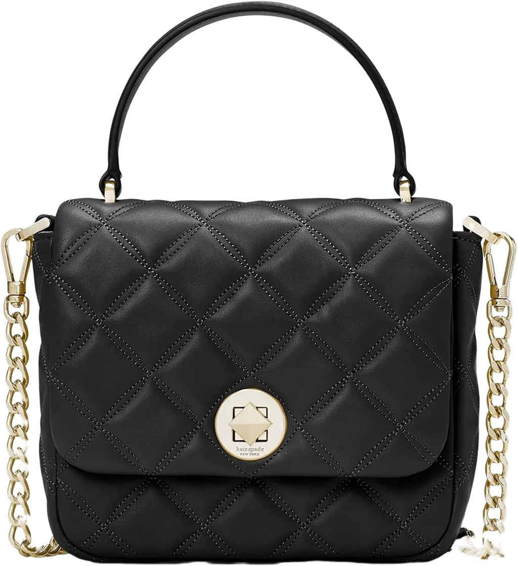 Quilted Leather Square Crossbody (Black) R2395